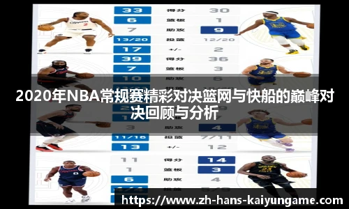 2020年NBA常规赛精彩对决篮网与快船的巅峰对决回顾与分析